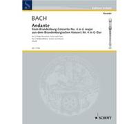 Partitions classique SCHOTT BACH J.S. - ANDANTE BWV 1049 - 2 TREBLE RECORDERS, VIOLIN, STRING ORCHESTRA AND BASSO CONTINUO Flûte à bec