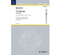 Partitions classique SCHOTT BACH J.S. - AUS DEM NOTENBÜCHLEIN FÜR A. M. BACH - FLB SOPRANO ET ALTO Flûte à bec