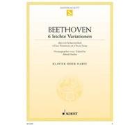 Partitions classique SCHOTT BEETHOVEN L.V. - 6 EASY VARIATIONS F MAJOR WOO 64 - PIANO OR HARP Piano G