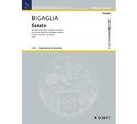 Partitions classique SCHOTT BIGAGLIA D. - SONATE A-MOLL - FLB SOPRANO ET BC Flûte à bec