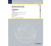 Partitions classique SCHOTT BONONCINI G.B. - SEVEN SUITES BAND 1 Flûte à bec