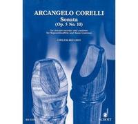 Partitions classique SCHOTT CORELLI ARCANGELO - SONATA F MAJOR OP 5/10 - SOPRANO RECORDER AND PIANO Flûte à bec G