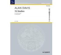 Partitions classique SCHOTT DAVIS ALAN - 15 STUDIES - TREBLE RECORDER Flûte à bec G