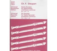 Partitions classique SCHOTT DIEUPART F. - SIX SONATAS VOL.1 - FLUTE A BEC ET BC Flûte à bec G