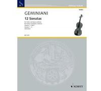 Partitions classique SCHOTT GEMINIANI FRANCESCO - 12 SONATAS OP 1 BAND 1 Violon