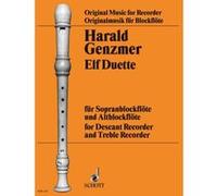 Partitions classique SCHOTT GENZMER HARALD - 11 DUETS - SOPRANO AND TREBLE RECORDER Flûte à bec G
