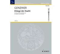 Partitions classique SCHOTT GENZMER HARALD - KLÄNGE DER NACHT - ALTO OR TENOR RECORDER Flûte à bec G