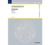 Partitions classique SCHOTT HINDEMITH PAUL - 8 PIECES - FLUTE Flûte traversière