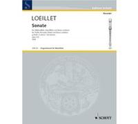 Partitions classique SCHOTT LOEILLET J.B. - SONATE N°5 EN SOL MINEUR OP.3 - FLUTE A BEC ALTO, BASSE CONTINUE Flûte à bec G