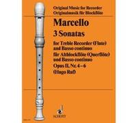 Partitions classique SCHOTT MARCELLO BENEDETTO - SIX SONATAS OP 2 VOL. 2 - TREBLE RECORDER (FLUTE) AND BASSO CONTINUO Flûte à bec G