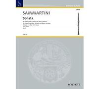 Partitions classique SCHOTT SAMMARTINI G.B. - SONATA IN G MAJOR OP. 13/4 - OBOE AND BASSO CONTINUO Hautbois