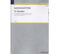 Partitions classique SCHOTT SAMMARTINI G.B. - TWELVE SONATAS BAND 1 Flûte à bec G