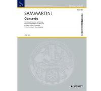 Partitions classique SCHOTT SAMMARTINI GIUSEPPE - CONCERTO F-DUR - SOPRANO RECORDER, STRINGS AND PIANO Flûte à bec G