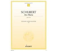 Partitions classique SCHOTT SCHUBERT FRANZ - AVE MARIA OP. 52/6 D 839 - LOW VOICE AND PIANO Voix solo, piano G