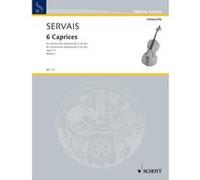 Partitions classique SCHOTT SERVAIS ADRIEN-FRANÇOIS - SIX CAPRICES OP. 11 - 1 OR 2 CELLOS Violoncelle G
