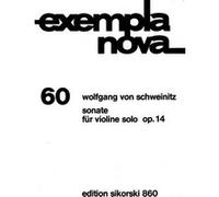 Partitions classique SIKORSKI SCHWEINITZ W. V. - SONATE OP.14 FUR VIOLINE SOLO Violon