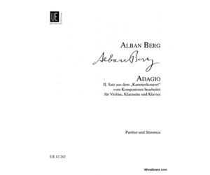 Partitions classique UNIVERSAL EDITION BERG ALBAN - ADAGIO, 2ND MOVEMENT FROM CHAMBER CONCERTO Ensemble mixte