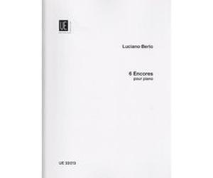 Partitions classique UNIVERSAL EDITION BERIO L. - 6 ENCORES - PIANO Piano G