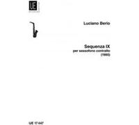 Partitions classique UNIVERSAL EDITION BERIO LUCIANO - SEQUENZA IXB - ALTO SAXOPHONE Saxophone G