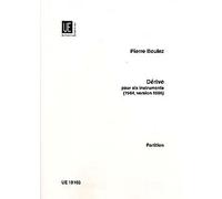 Partitions classique UNIVERSAL EDITION BOULEZ P. - DERIVE 1 - CONDUCTEUR Grand format