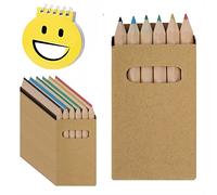 Partituki 30 Boîtes de 6 Mini Crayons de Couleur. Non Toxique. Boîtes Kraft Lisses. Comprend 1 Seul Cahier