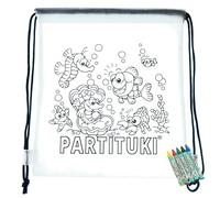 Partituki Kit Cadeaux Anniversaire 25 Sacs à Colorier et 5 Ensembles de 5 Crayons de Couleurs. Fête Anniversaire Enfant. Certificat de Non-toxicité CE