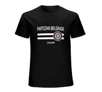 Partizan Belgrade Home T-Shirt Graphic Printed Mens Black Mens Unisex Tee XL