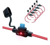 parts PTT 5 packs étanches, résistantes à l'eau, conformes à la norme IP67, porte-fusible Micro 2 en ligne avec LED, 12 AWG pour automobile et marine.