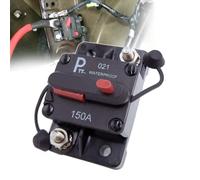 parts PTT Disjoncteur Hi-Amp à goujon 1/4'' 150A 12 V 48 V DC étanche IP67 interrupteur de batterie thermique protection à réarmement manuel T3 pour Marin RV Caravan Pièces du système solaire
