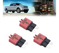 parts PTT T3 Réinitialisation manuelle Fuse Disjoncteur 10A ATC/ATO 28VDC Disjoncteur Fuse Kit Porte-fusible en ligne réinitialisable Protection Pour Voiture Camion bateau RV Manuel Type 3 Pack