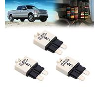 parts PTT T3 Réinitialisation manuelle Fuse Disjoncteur 25A ATC/ATO 28VDC Disjoncteur Fuse Kit Porte-fusible en ligne réinitialisable Protection Pour Voiture Camion bateau RV Manuel Type 3 Pack