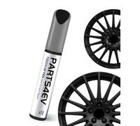 PARTS4EV Vernis de retouche noir brillant pour jantes alu - Réparation DIY facile des rayures, dommages de bord et écailles, anti-UV & non décolorant pour voitures, motos & vélos