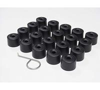 Partsdealers Couvre-écrous de roue de type rond pour VW Arteon Beetle Caddy Golf Jetta Polo Passat Scirocco Skoda Tiguan T-Cross T-Roc (Noir mat 16+4)