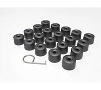 Partsdealers Couvre-écrous de roue de type rond pour VW Arteon Beetle Caddy Golf Jetta Polo Passat Scirocco Skoda Tiguan T-Cross T-Roc (Gris foncé mat 16+4)
