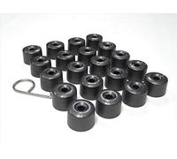 Partsdealers Couvre-écrous de roue de type rond pour VW Arteon Beetle Caddy Golf Jetta Polo Passat Scirocco Skoda Tiguan T-Cross T-Roc (Gris foncé brillant 16+4)