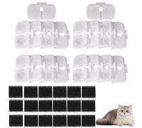 PARTSEE Lot de 36 filtres de rechange pour fontaine à chat Petlibro 2,5 l Dockstream Cat Water Fountain PLWF005/PLWF105/PLWF115, 18 cartouches filtrantes et 18 éponges en mousse