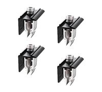 PARTSEE Lot de 4 supports de panneau solaire de type étrier de frein, fixation de panneau solaire en L, support de panneau solaire réglable, pince de bord, noir pour hauteur de module encadré 30 mm à