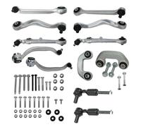 Partsline Kit Complet de Bras de Suspension (12 pièces) compatible avec A4 | Aussi compatible avec Passat B5, A6 C5, Superb. Réf. équivalente : 8D0498998