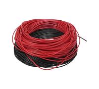 Partuto 1 ensemble de fil de terre universel 20 AWG pour autoradio, automobile, haut-parleurs de voiture fil d'alimentation entièrement isolé et gaine douce au toucher TC noir, rouge, 48 m noir + 48 m
