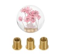 Partuto 1 Ensemble Pommeau De Levier De Vitesse Universel De 5,4 Cm - Pommeau Levier Vitesse Voiture Forme Boule Ronde 3 Adaptateurs Pour Véhicule Automatique Manuel - Rose Cristal Faux