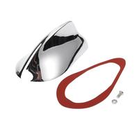 Partuto 1 Pièce Couverture Universelle D'Antenne Requin Avant Signal Toit Aérien pour Voiture SUV Camion Tout-Terrain Matériau Abs avec Base Adhésive Chrome Argenté