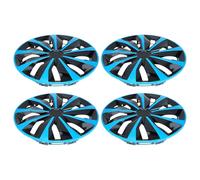 Partuto 4 Pièces Clip-On Universel Voiture Jante Moyeu Couverture Enjoliveur De Roue Pour Voiture Camionnette Suv Jantes Décoratives Plastique Bleu Noir R16 / 16 Pouces
