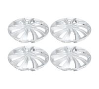 Partuto 4 Pièces Clip-On Universel Voiture Jante Roue Moyeu Couverture Cache-Moyeu De Roue Pour Voiture Camionnette Suv Jantes Décoratives En Plastique Argenté R14 / 14 Pouces