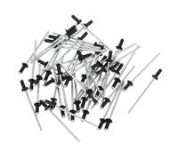 Partuto 50 Pièces Rivets Aveugles À Tête De Dôme À Grand Bride En Aluminium Noir Argenté Diamètre De Prise 2,4Mm Longueur De Prise 8Mm Diamètre De Bride 5Mm