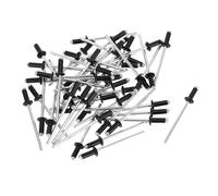 Partuto 50 Pièces Rivets Aveugles À Tête De Dôme À Grand Bride En Aluminium Noir Argenté Diamètre De Prise 3Mm Longueur De Prise 8Mm Diamètre De Bride 6.3Mm