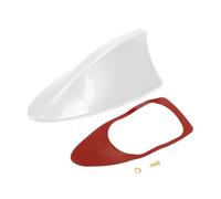 Partuto Antenne Requin Universelle 1 Pièce Blanc Nacré pour Voiture ABS | Taille 17x7.7x7 Cm, Fonction Signal Amélioré, Compatible Pour Voiture SUV Camion Tout-Terrain, Base Adhésive Incluse