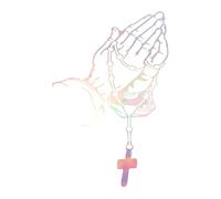 Partuto Autocollant Réfléchissant Pare-Chocs, Motif Geste Prière Carré Laser Multicolore, Autocollant Voiture Réfléchissant, Décoration Personnalisée Carrosserie Véhicule Porte Fenêtre