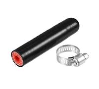 Partuto Bouchon De Tuyau En Silicone Noir 1 Pce Pour Refroidisement | Rouge, 6mm/0,24" ID, 80mm/3,15" L, 3 Plis Polyester, Collier De Serrage, Universel, Pour Eau, Air, Vide