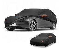 Partuto Housse De Voiture Étanche pour Tesla Model 3 Noir 1pc | Couleur Noir, Matériau 190T-PU, Dimensions 480x185x130cm, Bandes Réfléchissantes, Fermeture Éclair, Toutes Saisons
