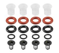 Partuto Kit Joint Torique Injecteur Pour Honda Civic Crv 4 Pcs | Caoutchouc NBR, Noir, Rouge, Diam. Ext. 14mm, Int. 8mm, Ép. 3mm, Temp. -40~120°C